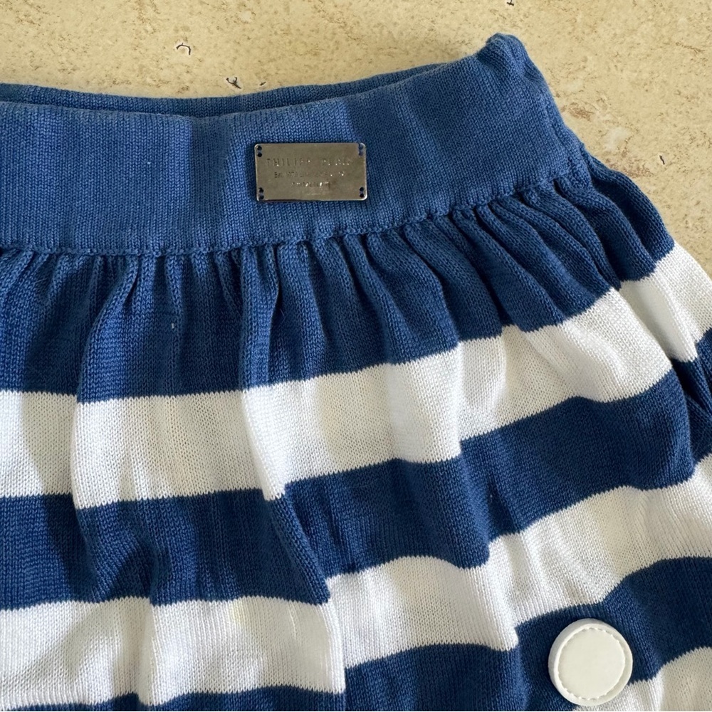 Philipp Plein Nautical Blue and White Striped Girl Skirt, Size 4 - Picture 4 of 6